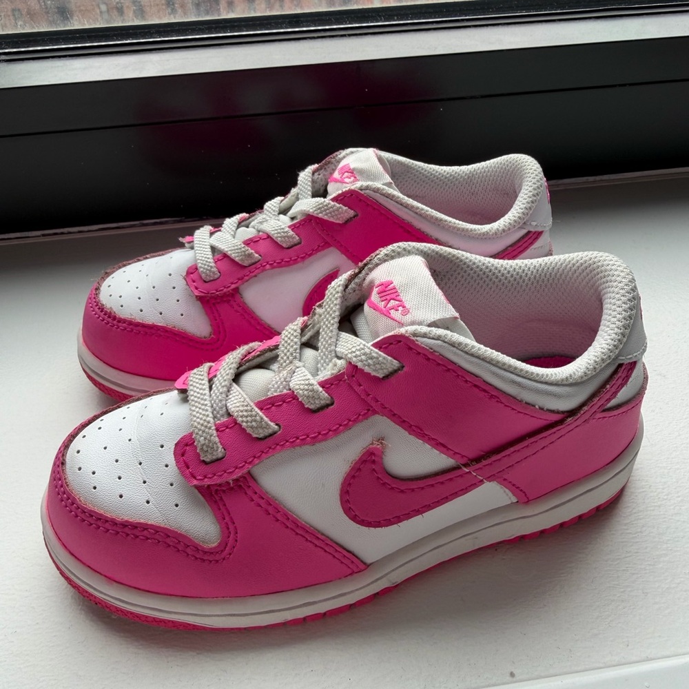 Nike Kids Hot Pink and White Low-Top Sneakers